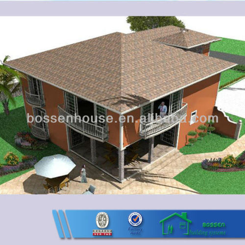 GREEN STEEL STRUCTURE PREFABRICATED COTTAGE