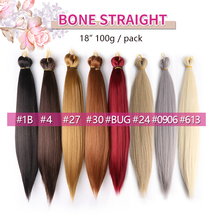 Wholesale Long Synthetic Silky Straight Braiding Hair Bulk Crochet Silky Pony Bone Straight Attachment Synthetic Hair Extensions