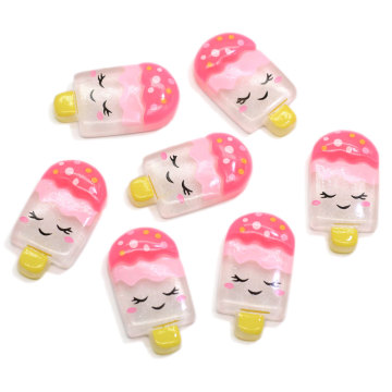 Wholesale Kawaii Popsicle Resin Beads Charms Three Colors Cute Summer Food Keychain DIY Deco Fashion Pendant Jewelry Accessories