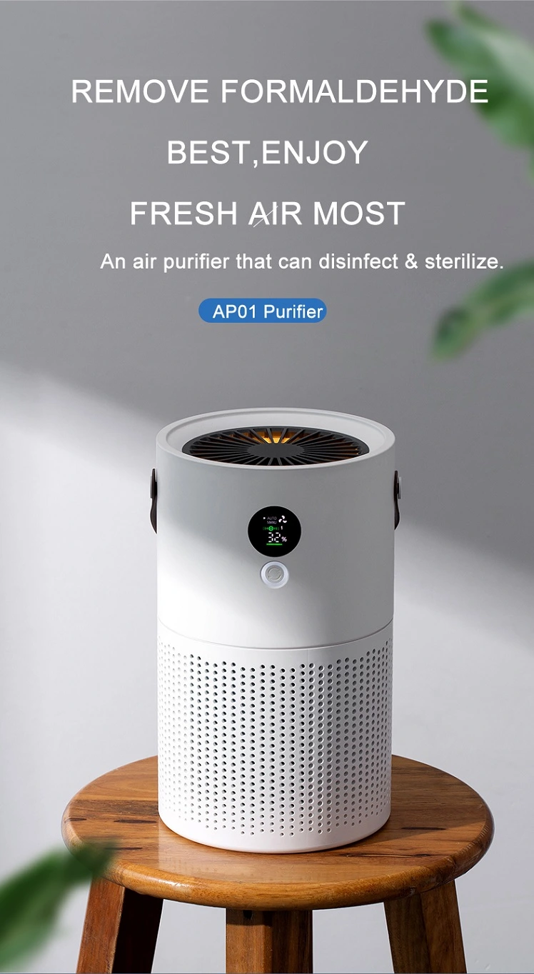 Activated Carbon HEPA Filter Desktop Home Room Mini Portable Air Purifier Air Purification Systemwith Night Light