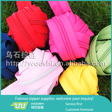 100% polyester long chain zippers 200m/roll nylon zippers