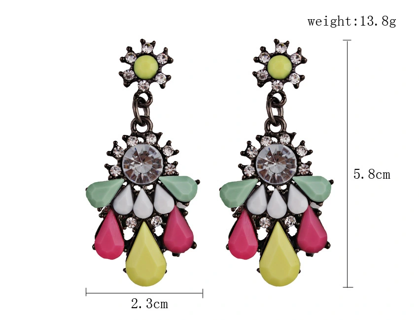 Wholesale Fashion Trend Design Women Jewelry Exaggerated Luxurious Crystal Long Earrings