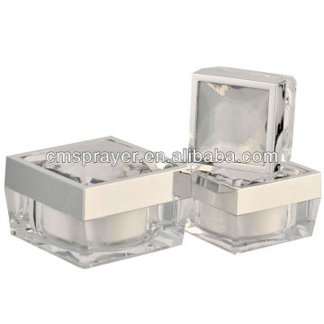 Luxury square stackable cosmetic jars,acrylic cosmetics jar