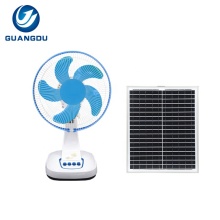 Quiet Blue Solar-Powered 3-Speed Rechargeable Floor Fan