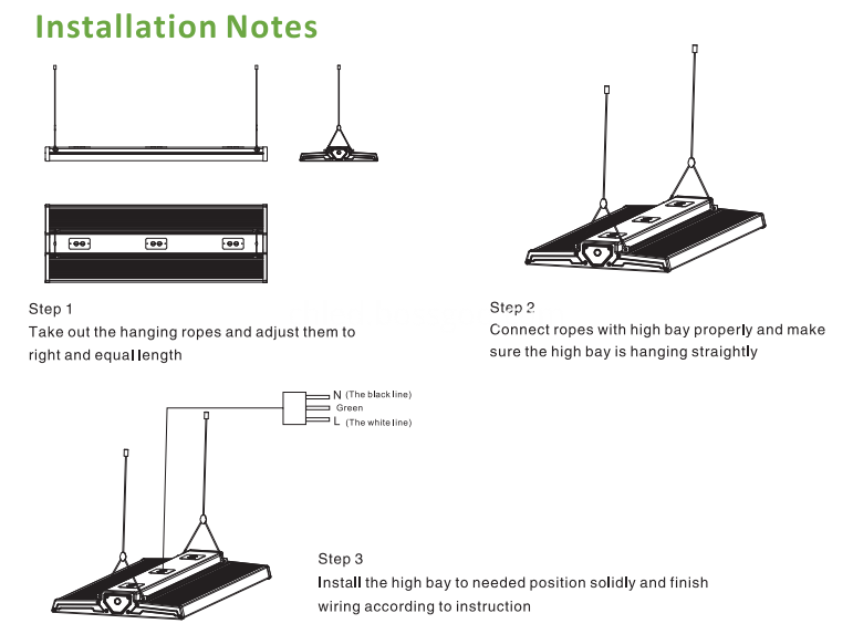 Installation high quality led linear high bay lamp