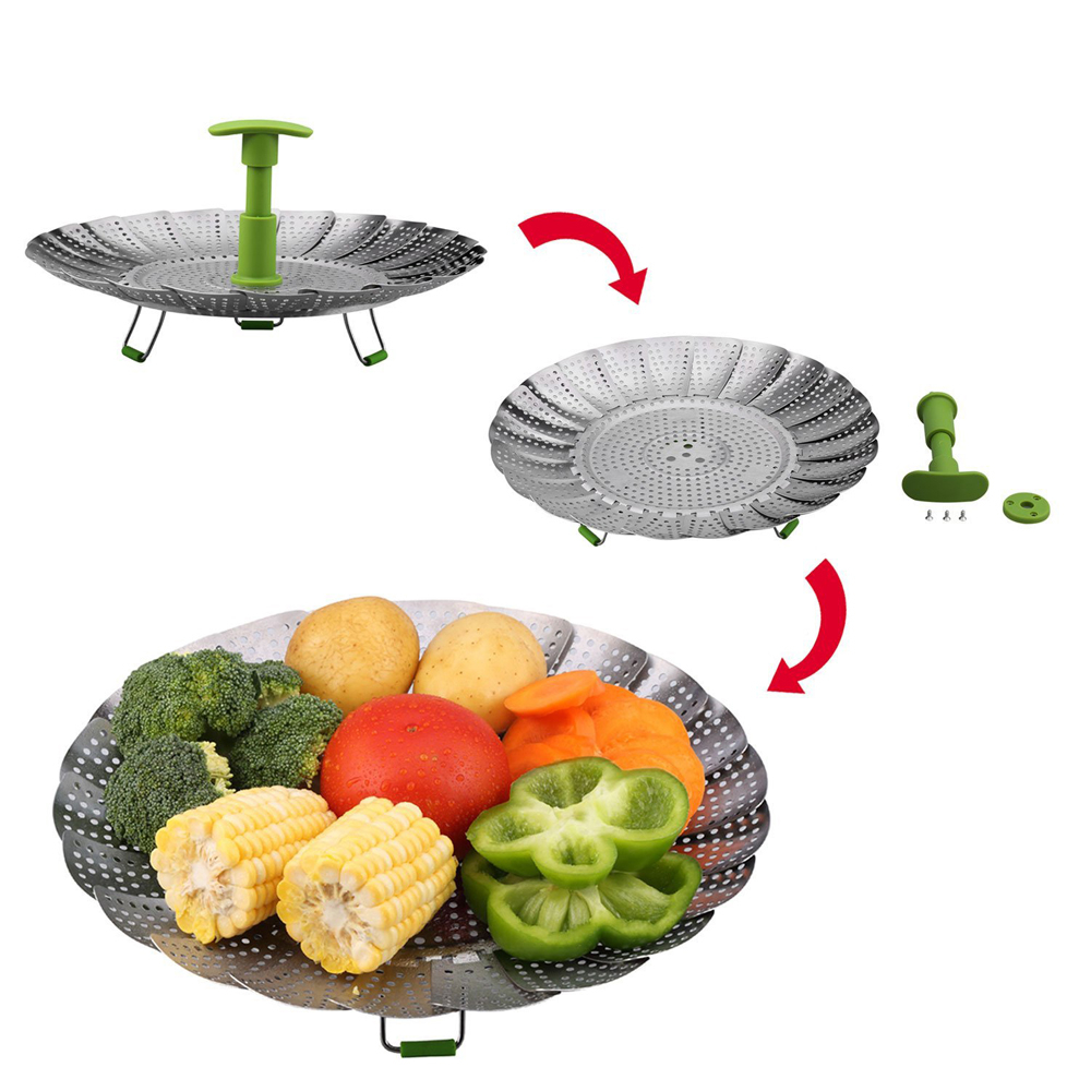 Steamer Basket Stainless Steel Vegetable Steamer Basket Folding Steamer Insert for Veggie Fish Seafood Cooking