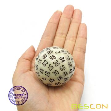 Bescon Glow in Dark Многогранные 100-гранные светящиеся желтые кубики, светящиеся кубики D100, 100-гранный куб, игровые кубики D100, светящиеся в темноте