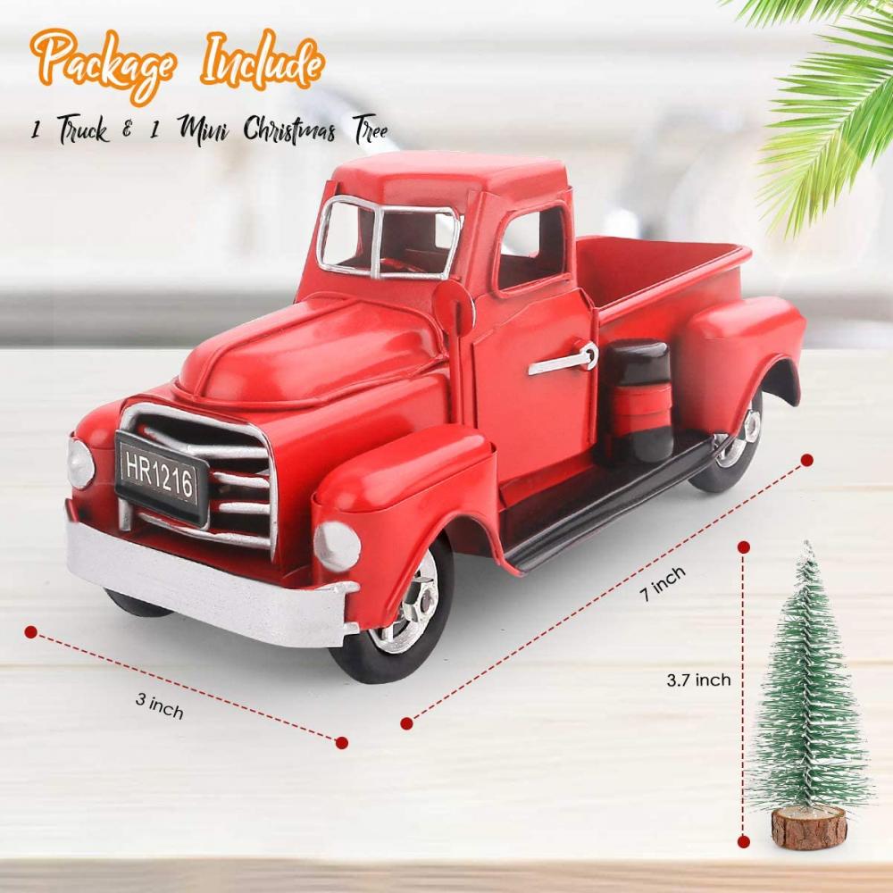 Vintage Red Truck Decor 6.7 ”