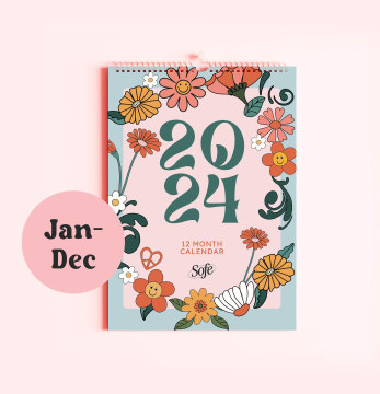 Custom Floral Themed 12 Month Organizer Wall Calendar