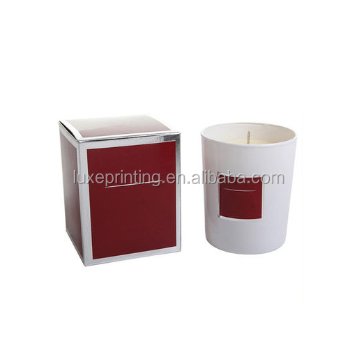 Luxury customized logo printed white kraft paper candle boxes