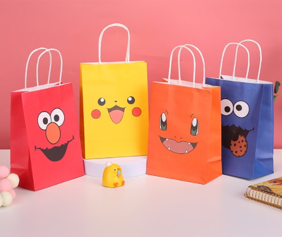 Customized Take Away Fast Food Bag Fashion Shopping Bag Brown Kraft Paper Bags with handles