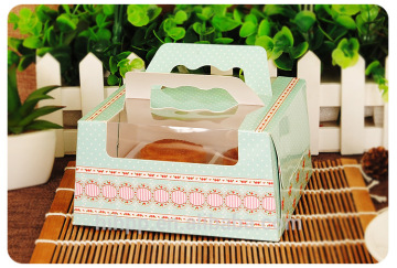 New design paper cake packaging box with handle