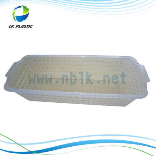 Rectangular Slotted Translucent Plastic Storage Basket