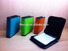 High Quality PU leather cd holder with zipper