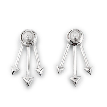 Renfook new arrival 925 sterling silver semi-finished pearl earring stud for wholesale