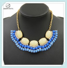 Wholesale Blue Fine Bead Necklace, Chunky Bead necklace 2015