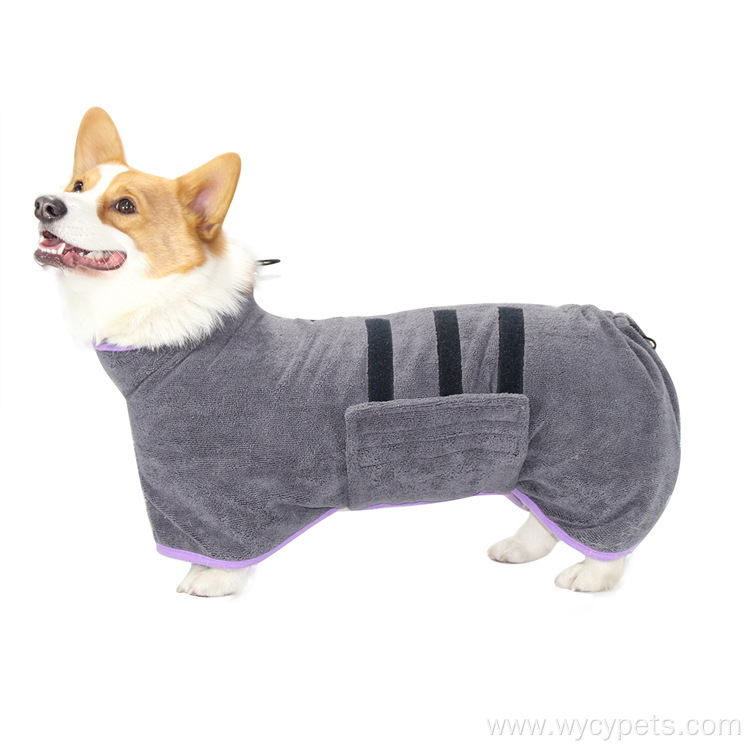 Waist Wrapped Supper Absorbent Pet Bathrobe