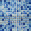 Iridescent Glass Mosaic Blue Pool Tile Kitchen Wall