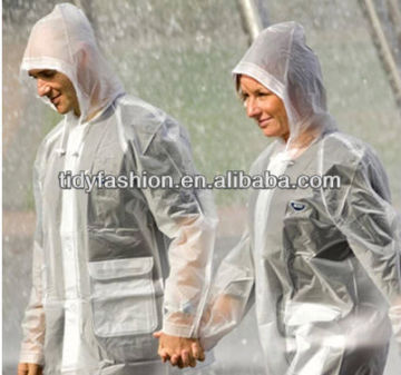 Durable Transparent Clear PVC Raincoat