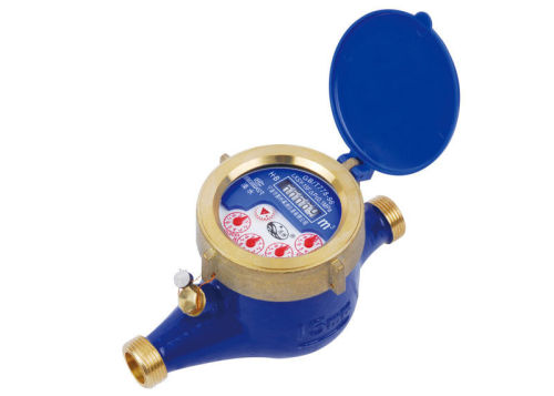 Liquid Sealed Residential Water Meters / Vane Wheel Brass Cold Water Meter Lxsy-15e