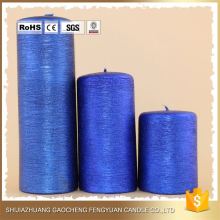 cheap personalized color gold brushed real wax pillar candles