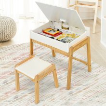 Kids Multi Activity Table with Chair Set - Wooden Toddler Table and Chair for Art and Play