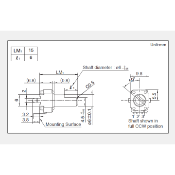 Drehpotentiometer der Serie RK09K