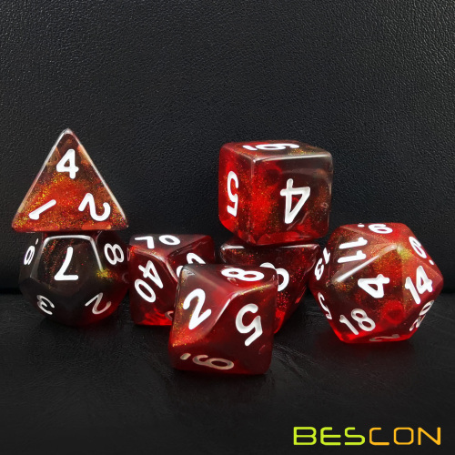 Acrylic Transparent Dice with Moonstone Color Changing Glitter, for RPG MTG Table Game Dice