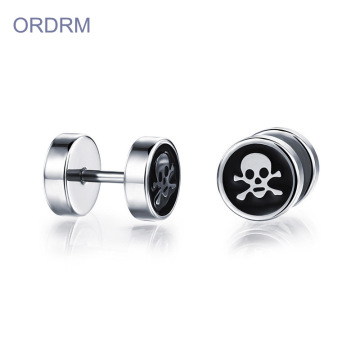 Mini Punk Skull Stud Earrings For Guys