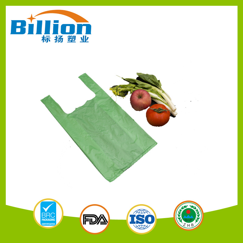 Biodegradable Plastic T Shirt Eco Friendly Food Packaging Bag Rolls