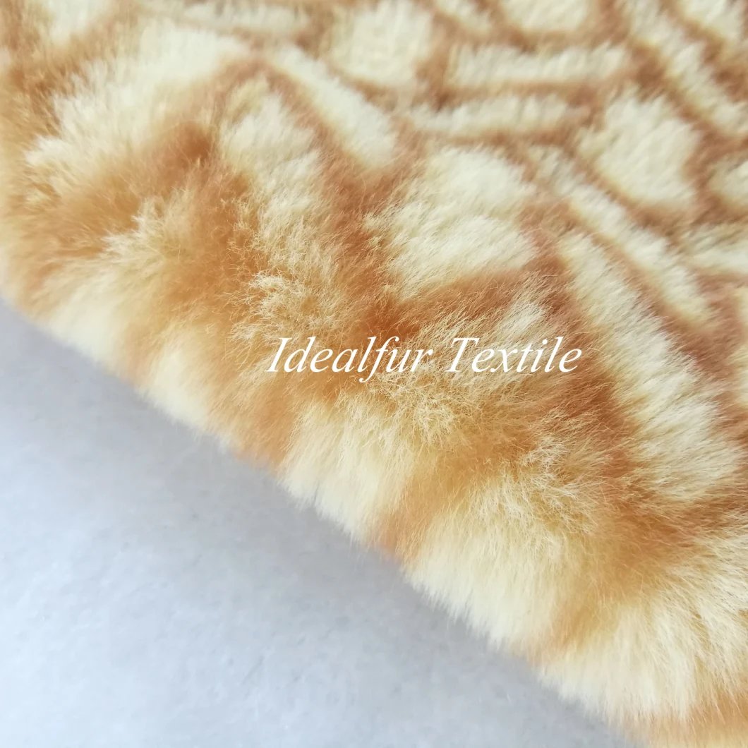 Printed Faux Fur Rabbit Fur Fabric for Cushion Cover