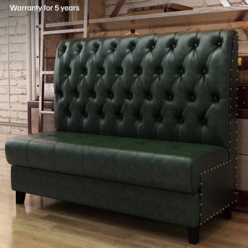 High End Custom Retro Black Leather Diner Booth Seating