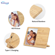 Bamboo Wooden Sublimation Picture Frame with Wireless Charger - Subbank New Arrival