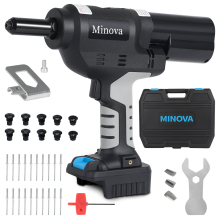 EU Warehouse MINOVA Brushless Electric Rivet Gun Tool Set with MKT Batteriekonverter