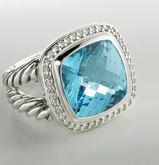 David Yurman Jewelry 14mm Blue Topaz Albion Ring