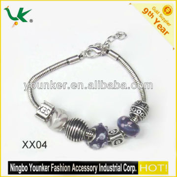 Hot Fashion Jewelry Murano Glass Beaded Bracelet ,Charms and Beaded Bracelets