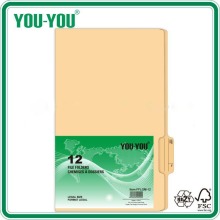 Manila File Folder, Paper File Folder with Tab, Legal Size 12PCS/Pk, Cream-Coloured