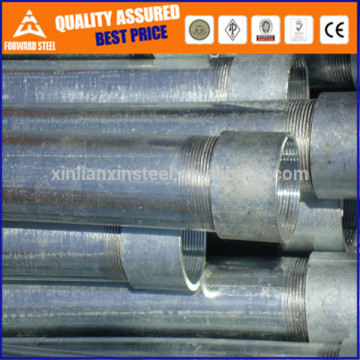 threaded end galvanized steel pipe manufacture/threaded plastic tube