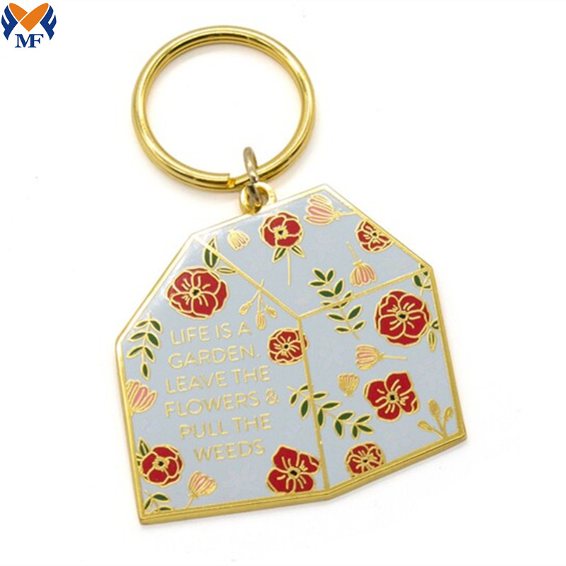 Metallanpassad emalj Greenhouse Heart Keyring Charm