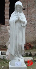 White Marlbe Life-Size Virgin Mary Statue