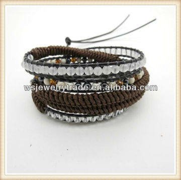 Leather Hemp Wrap Bracelet