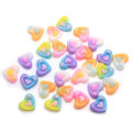 Mixed Flatback Bicolor Heart Shape Sculpture Resin Beads Cabochon Decoration Craft Diy Jewelry Pendant Bracelet Making