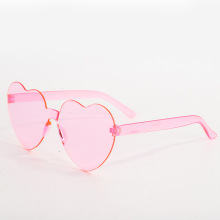 Candy Color Heart Shape Rimless Sunglasses - Fashion Accessory for Parties