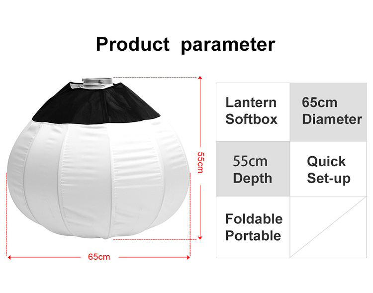 Acessórios fotográficos Lanterna Softbox Difusor de 26 polegadas / 65 cm para Photo Studio Retrato Produto Flashing com bolsa