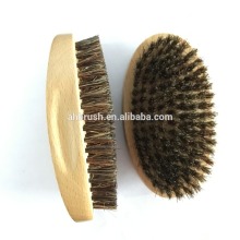 contour shape oak wood with groove boar bristles beard brush