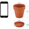 3 Inches Small Terracotta Pots with Saucer