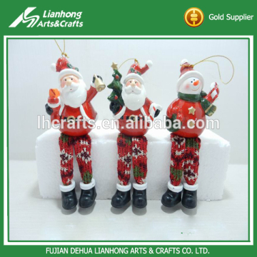 Wall hanging christmas figurine ceramic santa claus decorative