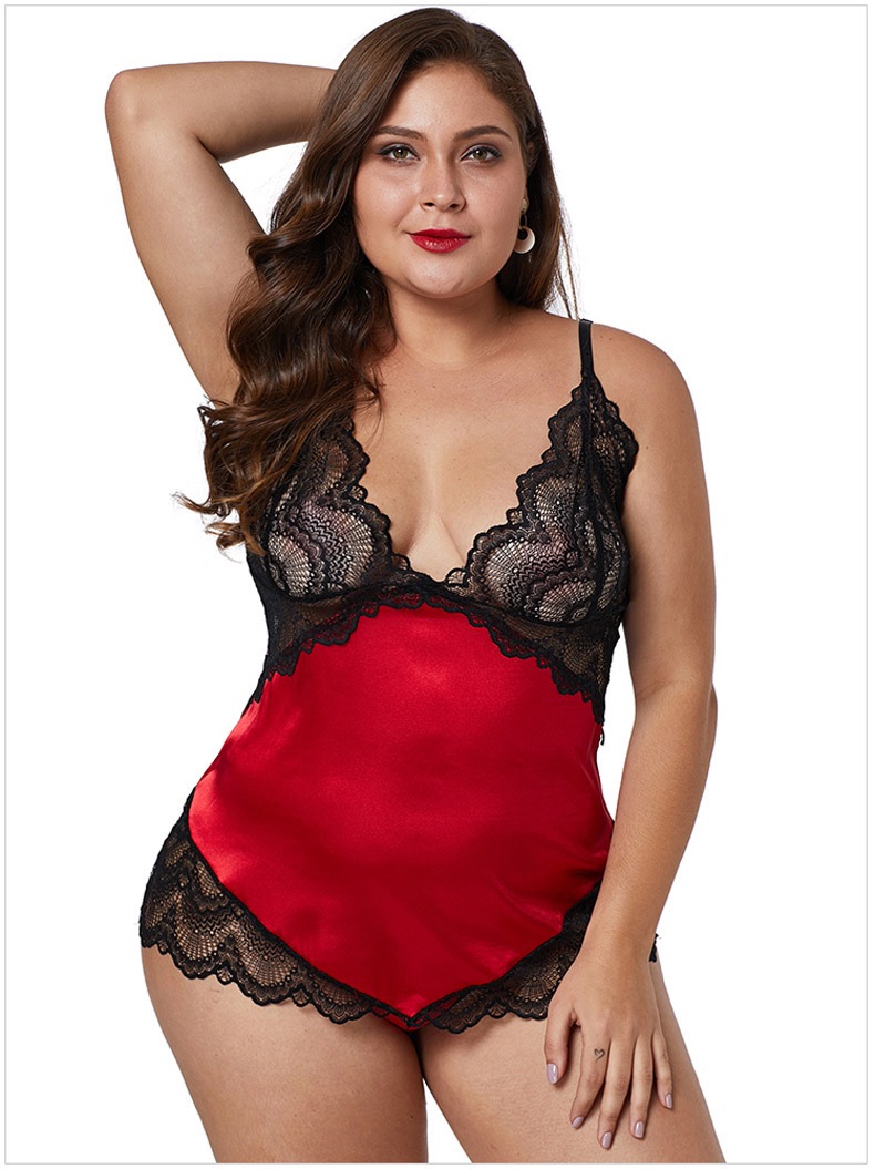 Red Satin Short Babydoll