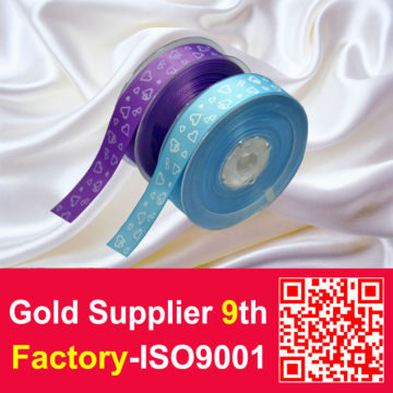 Heart Printed Grosgrain Ribbon