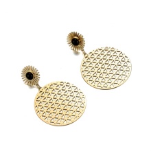 Yiwu Aceon Stainless Steel Black Zircon Paved Earrings